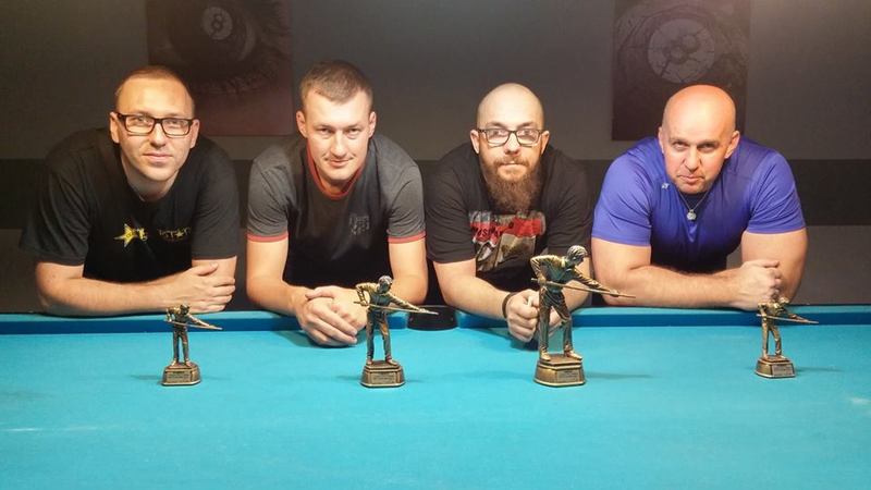 Na zdjęciu finaliści 8 eliminacji GPT ( fot. Fanpage klubu bilardowego Trójkąt )